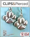 Puppy Love Paws: Sterling Silver Kids Clip Earrings