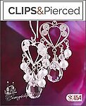 Elegant Bridal Bliss: Crystal & Pearls Drop Clip Earrings