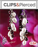 Dangling Garnet & Pearls Clip Earrings