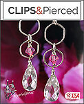 Easter Pierced & Clipon Dangling Crystal Earrings