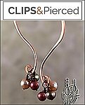 Artistic Swirls: Handcrafted Copper and Pearl Clip Earrings for Elegance
