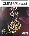 Eclectic Black Chain Hoops Clip Earrings
