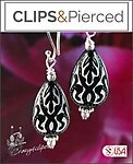 Chic in Paisley Black and White Pierced or Clipon Earrings