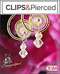 Petite Swarovski Crystal and Pearls invisible clip earrings