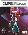 Ethnic Turquoise & Chips Earrings | Pierced or Clip-ons