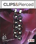 Black Chain Elegance Clip Earrings