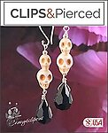 Edgy Elegance: Skulls and Crystals Clip Earrings
