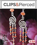 Silver & Carnelian Drop Earrings - For Pierced and Clipon Ears!