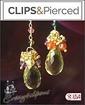 Elegant Yellow Citrine Earrings w/ Gems | Your choice: Pierced or Clip on