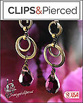 Gorgeous Antique Brass and Crystal Clip-on Earrings