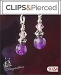 Gorgeous Petite Amethyst & Swarovski Earrings. Clip on & Pierced
