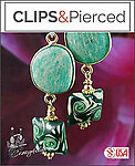 Eclectic. Amazonite & Lamp work Earrings | Pierced or Clips