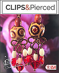 Stylish Handcrafted Copper Earrings. Clip on & Pierced