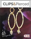 Gold Filled Ovals w/ Gems Clip On Earrings