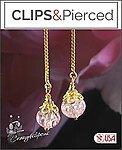 Vintage Pink Cascade: Crystal Clip Earrings