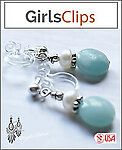 Seafoam Aventurine Clip-on Petite Clip Earrings