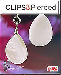 Mother of Pearl Teardrop Earrings For Summer. Clip on & Pierced