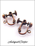 Clip Earrings Findings: Antiqued Copper Screw Back