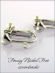 Clip Earrings Findings: Fancy Nickel Free Screw Back Parts