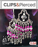 Distressed Beaded Chandelier Clip Earrings - Pierced or ClipOns