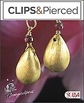 Radiant Elegance: Brushed Gold & Garnet Teardrop Earrings