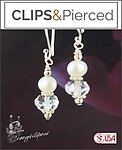 Affordable Everyday Pearls & Crystal Earrings - Choose Pierced or Clipons