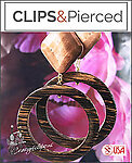 Bold Dangling Wood Clip On Earrings Hoops