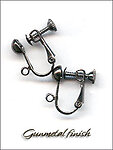 Clip Earrings Findings: Gunmetal Black Screw Back