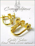 Clip Earrings Findings: Gold/Silver Front Screws Parts