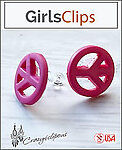 Retro Peace & Love Clip On Earrings