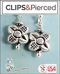 Sweet and Dainty: Delicate Silver Flower Dangle Earrings for Kids