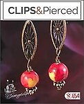 Antique Copper Earrings with Dangling Quartzite Beads