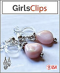 Pink Opal Clip Earrings For Girls