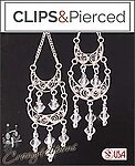 Swarovski Crystals Bridal Dangling Clip Earrings