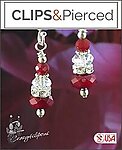 Petite Red Crystal Elegance Pierced and Clip Earrings