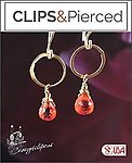 Petite Hoop Earrings w/ Crystals | Pierced or Clips