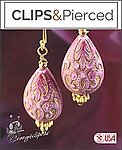 Opulent Pink Beauty: Exotic Etched Pink Earrings