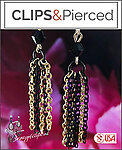 Fashionable Multi Chain Fringe Tassel Clip Earrings