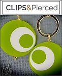 Vibrant, Colorful Dangling Fun & Clip Earrings Discs