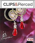 Beautiful Petite Red Crystal Earrings ? Pierced & Clipon