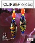 Vintage Japanese Beads Clip Earrings
