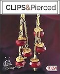 Dangling Gold Crystal Clip Earrings