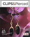 Artisan Copper & Onyx Drop Clips Earrings