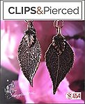 Boho Essence Real Leaves Clip Earrings