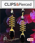 Dazzling Onyx Delight Clip Earrings