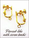 Clip Earrings Findings: Pierced Like w/ Screw backs