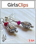 Sterling Silver Ladybugs & Ruby Earrings